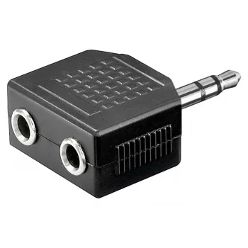 Goobay Headphone AUX Adapter 3.5 mm Jack 1-to-2 Splitter, 0.2 m, juoda