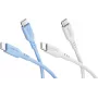Goobay Ice Breeze rinkinys 2x USB-C silikoninis kabelis, 1,5 m, mėlynas ir baltas (81257)