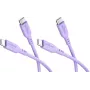 Goobay rinkinys 2x USB-C silikoninis kabelis, 1,5 m, violetinė (81249)