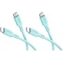 Goobay rinkinys 2x USB-C silikoninis kabelis, 1,5 m, turkio spalvos (81248)