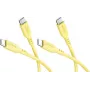 Goobay rinkinys 2x USB-C silikoninis kabelis, 1,5 m, geltonas (81243)