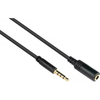 Good Connections 3,5 mm 4 polių TRRS garso prailginimo kabelis, vyriškas į moterišką, 1,5 m, juodas AS-35V4B15