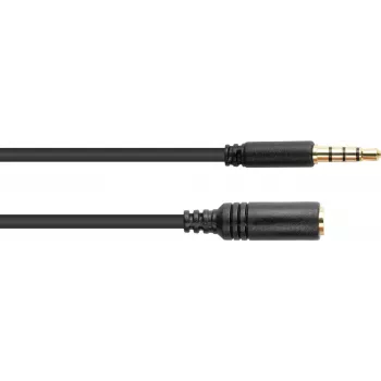 Good Connections 3,5 mm 4 polių TRRS garso prailginimo kabelis, vyriškas į moterišką, 1,5 m, juodas AS-35V4B15