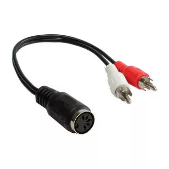 Good Connections garso adapteris 5 kontaktų DIN lizdas į 2x RCA kištuką - 0,2 m