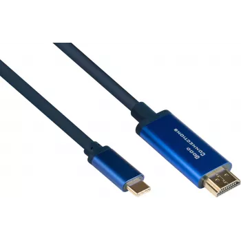 Good Connections GC 4520-CSF015B USB-C į HDMI adapterio laidas, 4K@60Hz, 1,5 m, juodas
