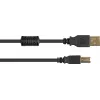 Good Connections USB 2.0 laidas A į B su ferito šerdimi, auksuotais kontaktais, juodas, 1 m
