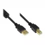Good Connections USB 2.0 laidas A į B su ferito šerdimi, auksuotais kontaktais, juodas, 1 m