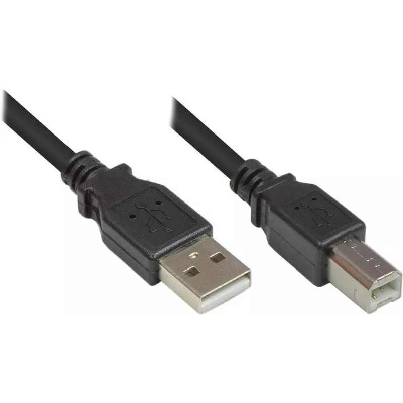 Good Connections USB 2.0 laidas, tipas A į tipą B - juodas - 0,5 m