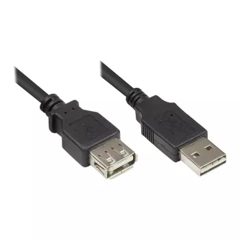 Good Connections USB 2.0 prailginimo laidas EASY A kištukas į A lizdą, juodas, 0,5 m