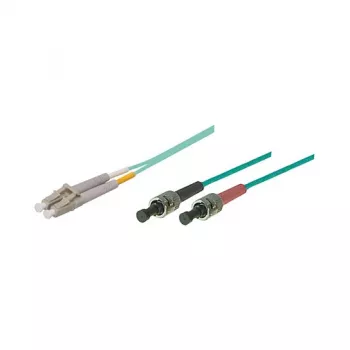 GoodConnections 10m OM3 dvipusis daugiamodis šviesolaidinis pataisos kabelis ST/LC aqua