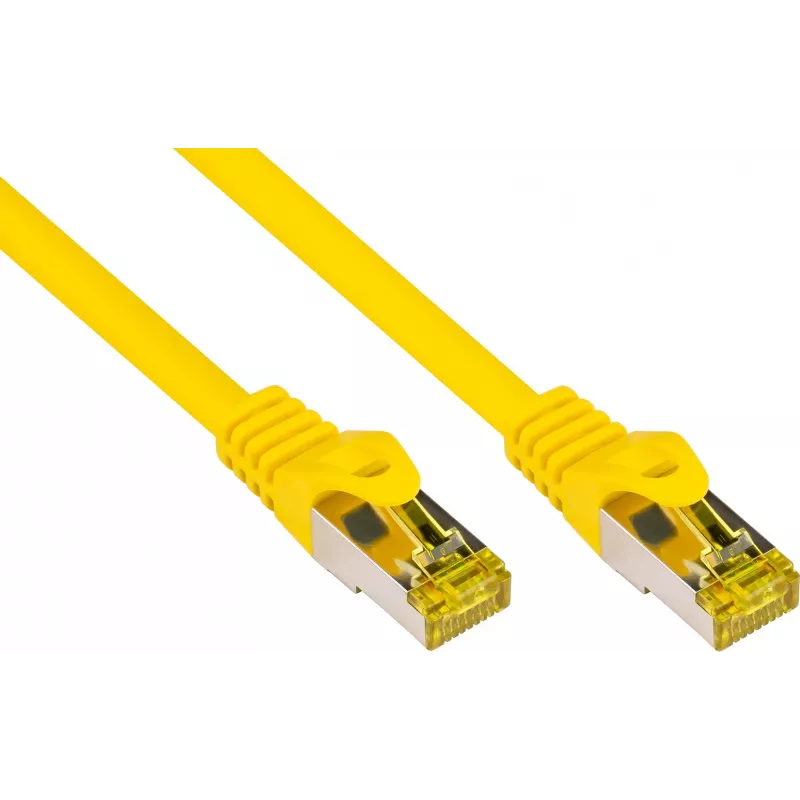 GoodConnections 40m Cat.7 S/FTP PiMF halogeno neturinčios medžiagos RJ45 komutacinis kabelis su fiksatoriaus apsauga, geltonas 8070R-400Y