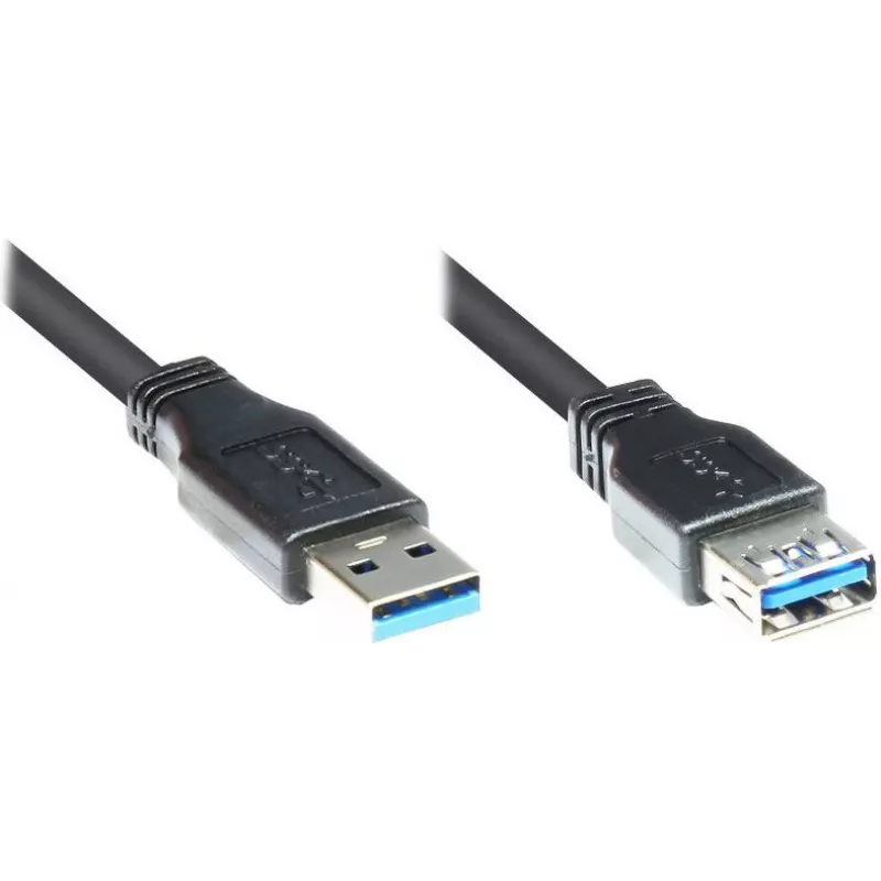 GoodConnections Alcasa 2711-S005 USB 3.1 Gen 1 ilginamasis kabelis – USB-A kištukas į lizdą, 0,5 m, juodas