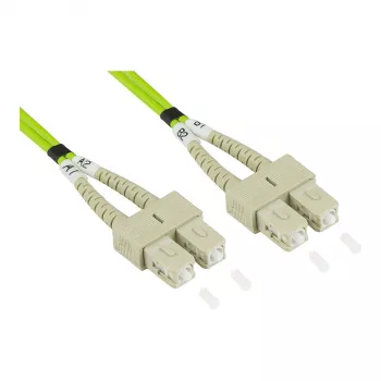 GoodConnections Alcasa LW-815SC5 šviesolaidinis pataisos kabelis 15 m LSZH OM5 Duplex SC/SC žalias