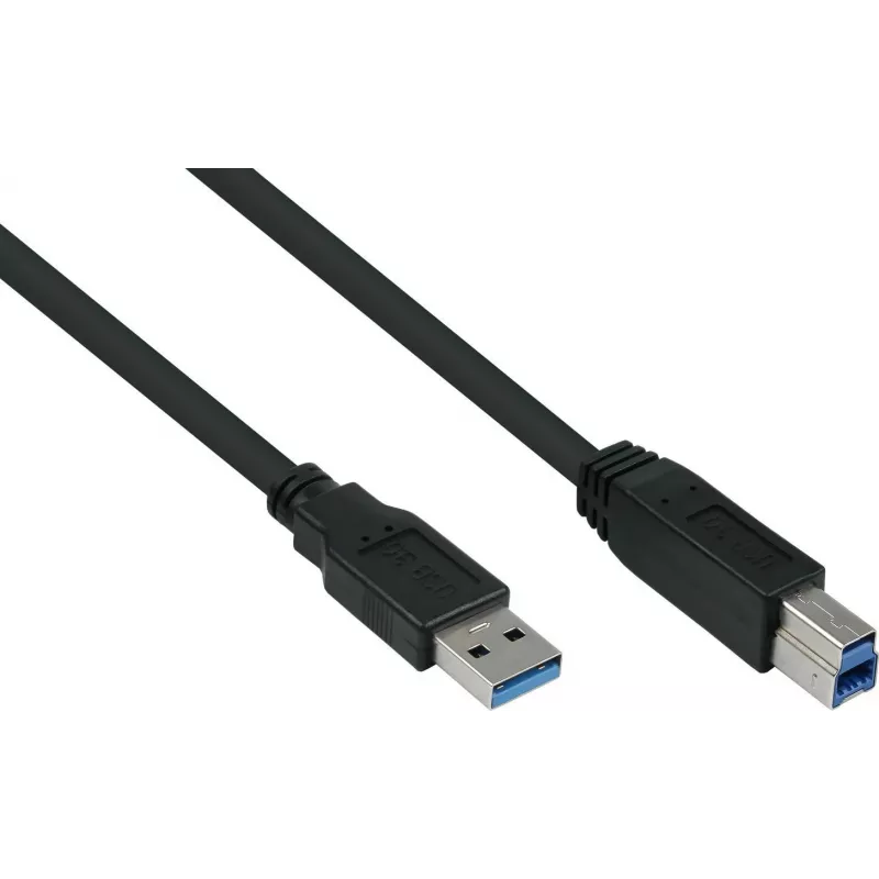 GoodConnections Alcasa USB 3.2 Gen 1 kabelis A į B 1.8m juodas