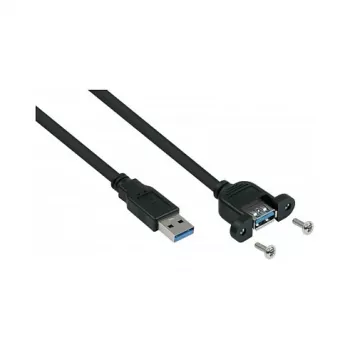 GoodConnections Alcasa USB 3.2 Gen 1 ilginamasis laidas, USB-A vyriškas į USB-A vyrišką, 2 m, juodas