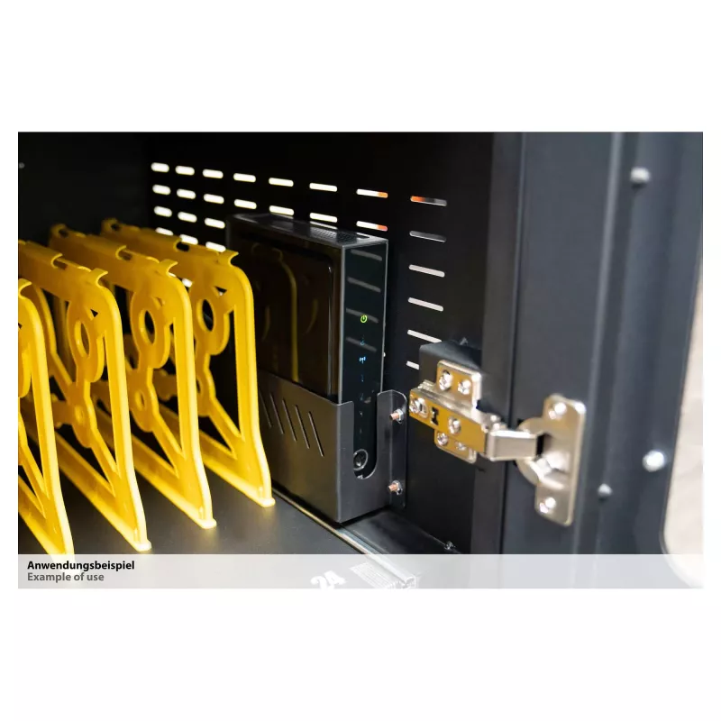 GoodConnections ANTARES PRO N24C nešiojamųjų kompiuterių įkrovimo spinta iki 15,6 col. nešiojamiesiems, USB-C 65W PD 3.0, UVC dezinfekcija, juoda
