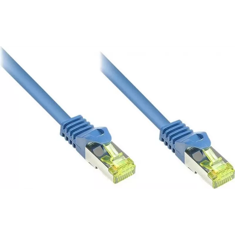 GoodConnections Cat.7 S/FTP RJ45 tinklo kabelis, 15 m, mėlynas, be halogenų, 600 MHz, su fiksatoriaus apsauga 8070R-150B