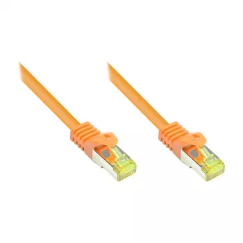 GoodConnections Cat.7 S/FTP RJ45 pataisos kabelis su apsauginiu gaubteliu (RNS®), 600MHz, LSZH, oranžinis, 15m