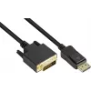 GoodConnections DisplayPort į DVI-D 24+1 jungiamasis kabelis - 24K auksu dengti kontaktai - OFC - Juoda - 5m