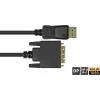 GoodConnections DisplayPort į DVI-D 24+1 jungiamasis kabelis - 24K auksu dengti kontaktai - OFC - Juoda - 5m