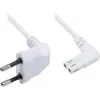 GoodConnections Euro maitinimo kabelis, Europlug į IEC C7 Figure-8, abu jungtys 90° kampu, baltas, 1,5 m (1550-ZW015W)