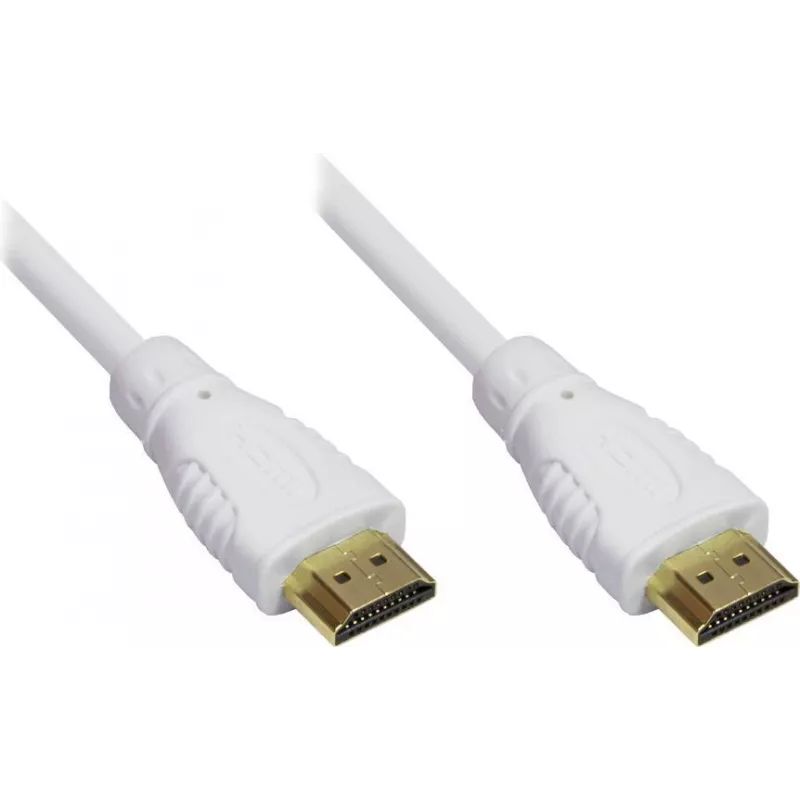 GoodConnections High-Speed HDMI Cable with Ethernet - Gold-Plated Connectors - White - 1.5m