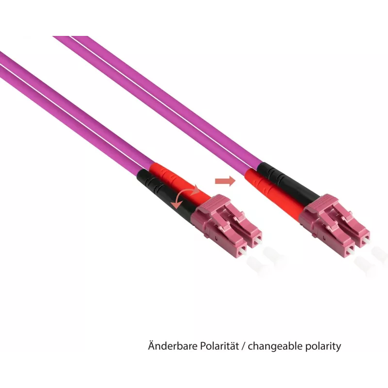 GoodConnections LC/LC Duplex OM4 daugiamodis šviesolaidinis pataisos kabelis, 2 m, akvamarino spalvos, LSZH LW-802LC4