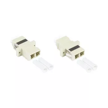 GoodConnections LC/UPC į LC/UPC dvipusis šviesolaidinis adapteris, OM2 daugiamodis, keraminė įvorė, plastikinis korpusas su flanšu, pilkas (LW-K202)
