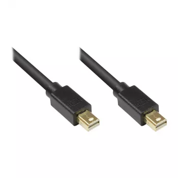 GoodConnections Mini DisplayPort 1.1 laidas, kištukas-kištukas, auksuotas, juodas, 5 m