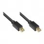 GoodConnections Mini DisplayPort 1.1 laidas, kištukas-kištukas, auksuotas, juodas, 5 m
