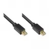 GoodConnections Mini DisplayPort 1.2 laidas, kištukas-kištukas, auksuotas, juodas, 1 m
