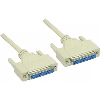 GoodConnections Null Modem laidas DB25 moteriškas į DB25 moterišką 1,8 m pilkas RS-232 serijinis kryžminis 4030