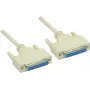 GoodConnections Null Modem laidas DB25 moteriškas į DB25 moterišką 1,8 m pilkas RS-232 serijinis kryžminis 4030