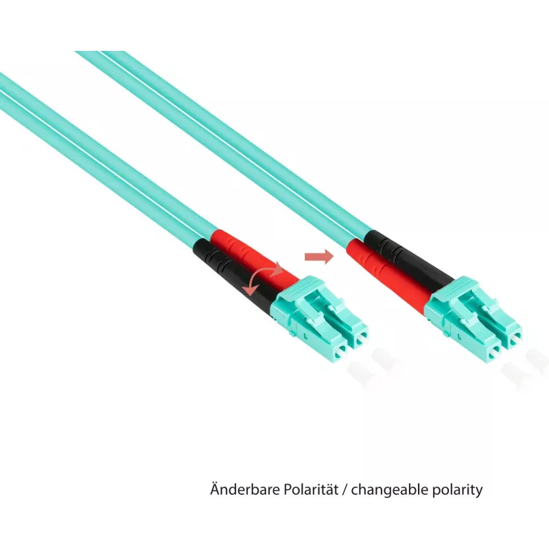 GoodConnections OM3 dvipusis daugiamodis šviesolaidžio jungiamasis kabelis LC/ST, 50/125, LSZH, keičiama poliškumas, 1 m
