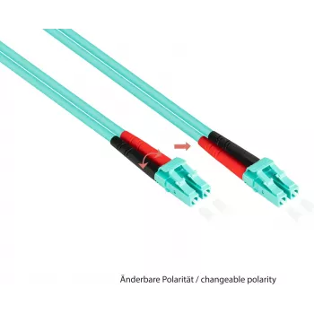 GoodConnections OM3 dvigubas daugiamodis optinis pleistras SC į LC, 50/125 µm, 1m, LSZH Aqua LW-801LS3