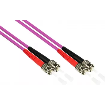 GoodConnections OM4 ST į ST daugiamodis dvigubas optinis komutacinis kabelis, 7,5 m, LSZH, violetinis LW-8075ST4