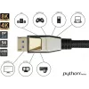 GoodConnections PREMIUM DisplayPort 2.0 kabelis, 54 Gbit/s, UHBR 13.5, 4K @240Hz / 8K @60Hz, visiškai metaliniai jungtys, varis (DP20-PY020)