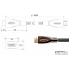 GoodConnections PYTHON serijos didelės spartos HDMI kabelis su eternetu, 4K UHD 60Hz, 18Gbps, auksuoti kontaktai, nailono pynimas, 3m, juodas (GC-M0018)