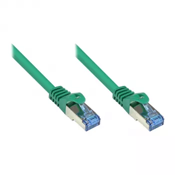 GoodConnections RNS® Cat. 6A S/FTP Patch laidas su apsauga nuo atsikabinimo, be halogenų, žalias, 15 m