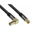 GoodConnections SAT antenos kabelis SmartFLEX, IEC/Coax kampinis kištukas į lizdą, auksuotas, keturgubai ekranuotas, 120dB ekranavimas, juodas, 15m (GC-M2078)