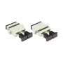 GoodConnections SC/UPC Duplex Fiber Optic Adapter, OM2 Multimode, Ceramic Sleeve, Plastic Housing, Flanged, Grey (LW-K207)