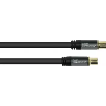 GoodConnections SmartFLEX antenos kabelis, IEC koaksialinis vyriškas į moterišką, auksuotas, keturgubai ekranuotas, 120 dB ekranavimas, juodas, 30 m (GC-M2060)