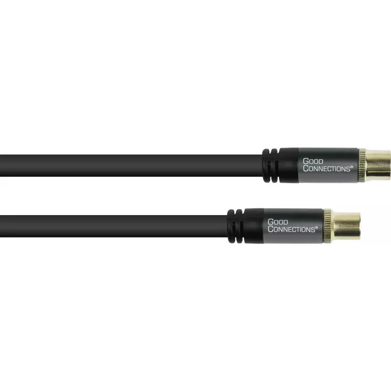 GoodConnections SmartFLEX antenos kabelis, IEC koaksialinis vyriškas į moterišką, auksuotas, keturgubai ekranuotas, 120 dB ekranavimas, juodas, 30 m (GC-M2060)