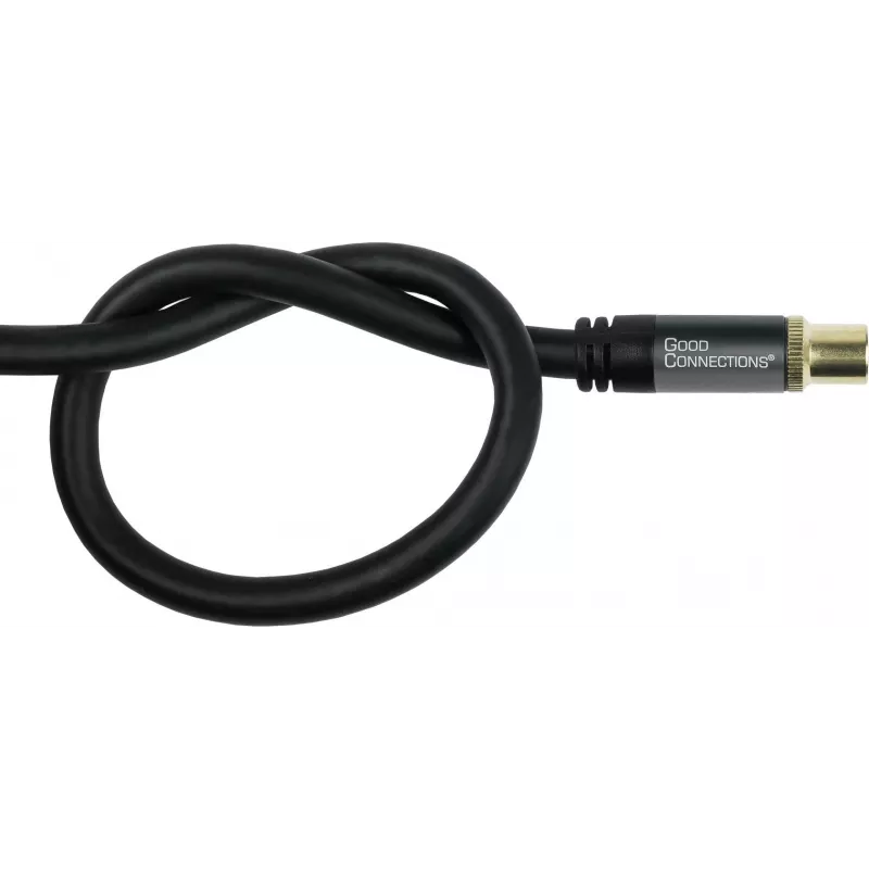 GoodConnections SmartFLEX antenos kabelis, IEC koaksialinis vyriškas į moterišką, auksuotas, keturgubai ekranuotas, 120 dB ekranavimas, juodas, 30 m (GC-M2060)