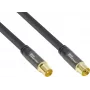 GoodConnections SmartFLEX antenos kabelis, IEC koaksialinis vyriškas į moterišką, auksuotas, keturgubai ekranuotas, 120 dB ekranavimas, juodas, 30 m (GC-M2060)
