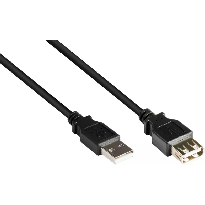 GoodConnections USB 2.0 ilginamasis laidas A kištukas į A lizdą, 0,6 m, juodas