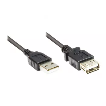 GoodConnections USB 2.0 ilginamasis laidas A kištukas į A lizdą, 0,6 m, juodas