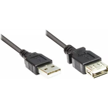 GoodConnections USB 2.0 ilginimo laidas Type-A kištukas į lizdą, juodas, 0,3 m