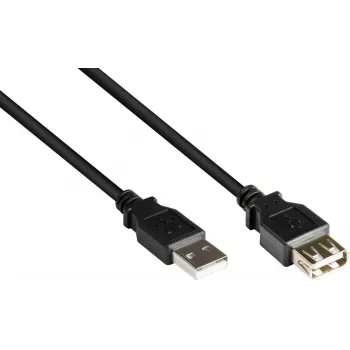 GoodConnections USB 2.0 ilginimo laidas Type-A kištukas į lizdą, juodas, 0,3 m