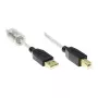 GoodConnections USB 2.0 aukštos kokybės laidas su ferito šerdimi ir auksuotais kontaktais, permatomas, 3 m (2510-3TQ)